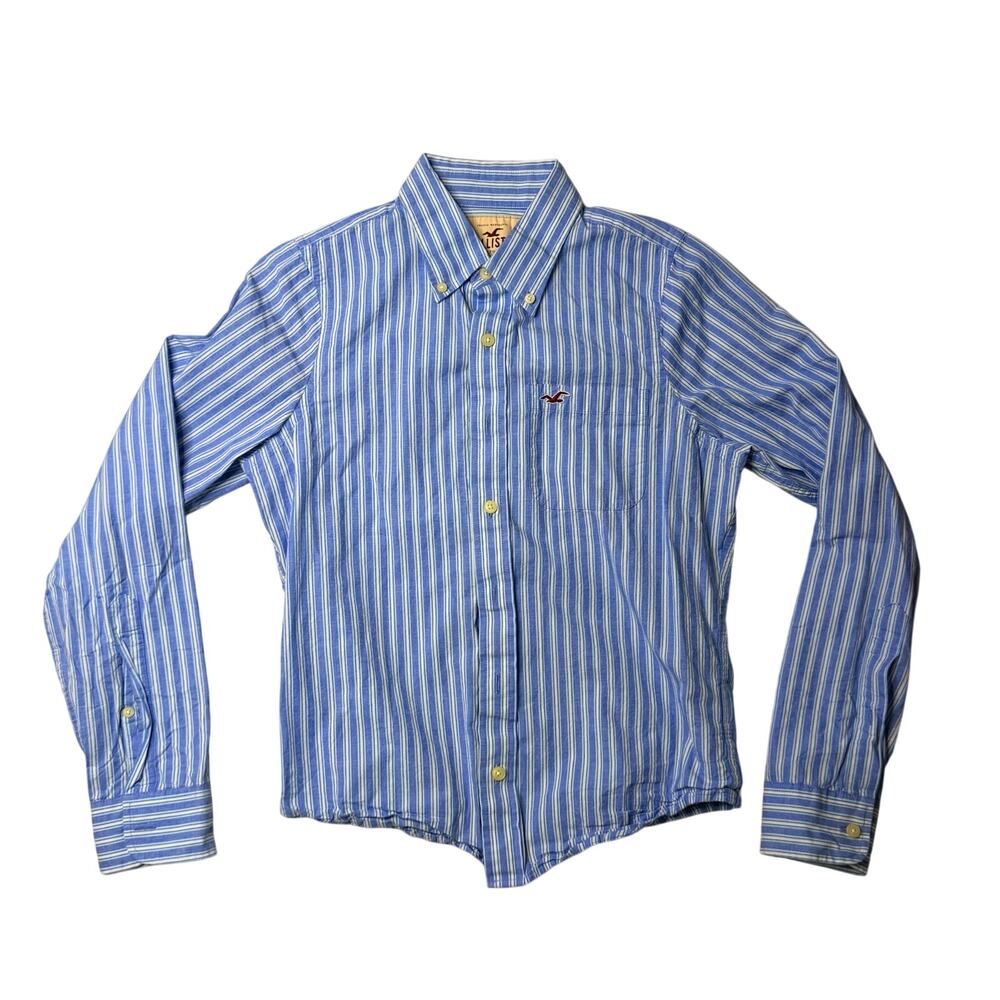 Hollister Co Boys Striped Long Sleeve Button Down Shirt | S